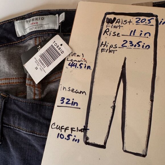 Torrid Denim 20R Relaxed Boot Blue Fortune Jeans Dark Wash Cotton Spandex New - Picture 15 of 15